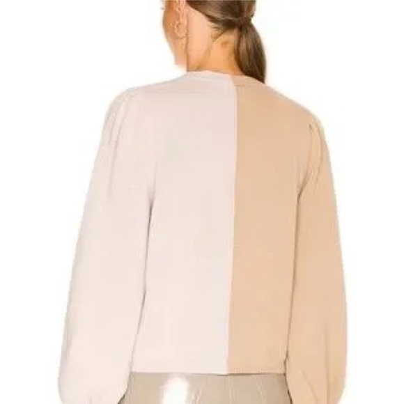 Cami NYC Maya Cardigan M Cashew Colorblock Wool Pearl Button Sweater Soft Girl - Picture 2 of 14